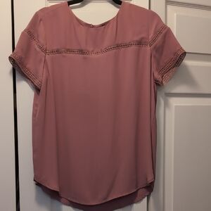 LOFT Mauve Lace Trim Women's Top